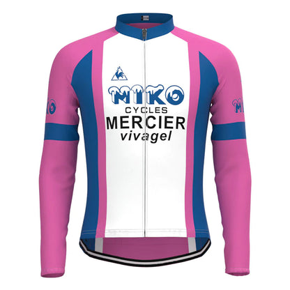 Miko Mercier Vivagel Purple Vintage Long Sleeve Cycling Jersey Top
