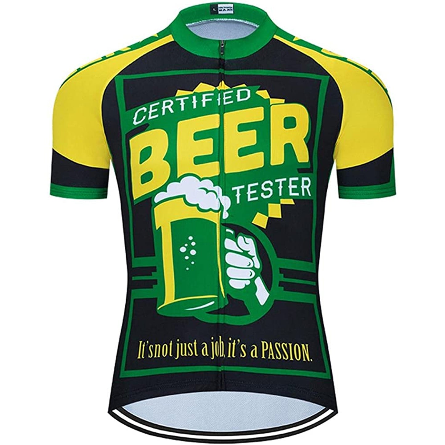 Certified Beer Tester Men Funny MTB Short Sleeve Cycling Jersey Top
