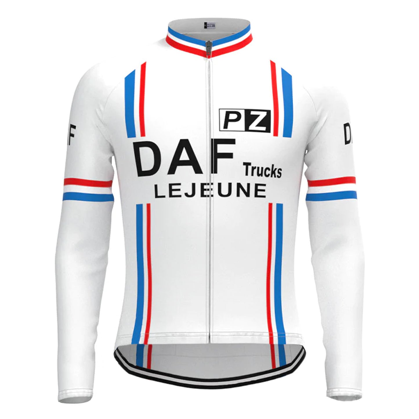 DAF Trucks White Vintage Long Sleeve Cycling Jersey Top