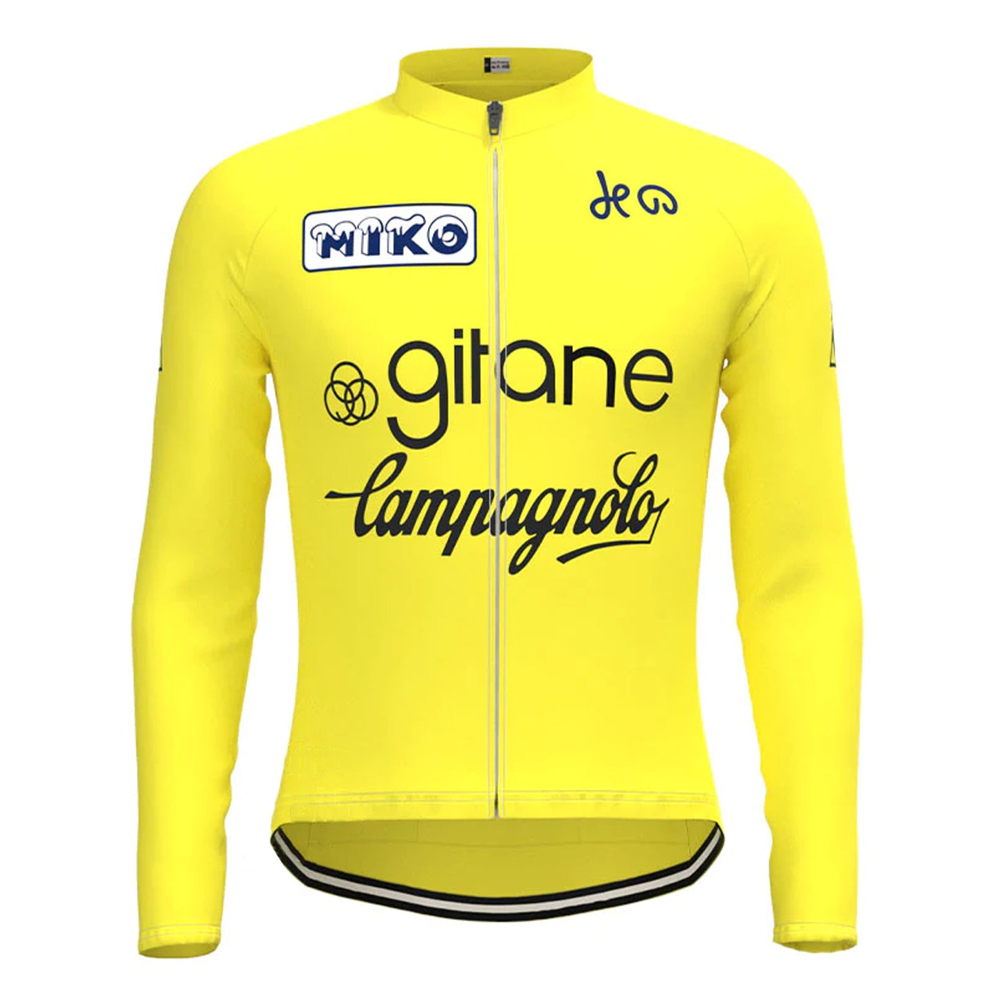 Miko Gitane Campagnolo Yellow Vintage Long Sleeve Cycling Jersey Top