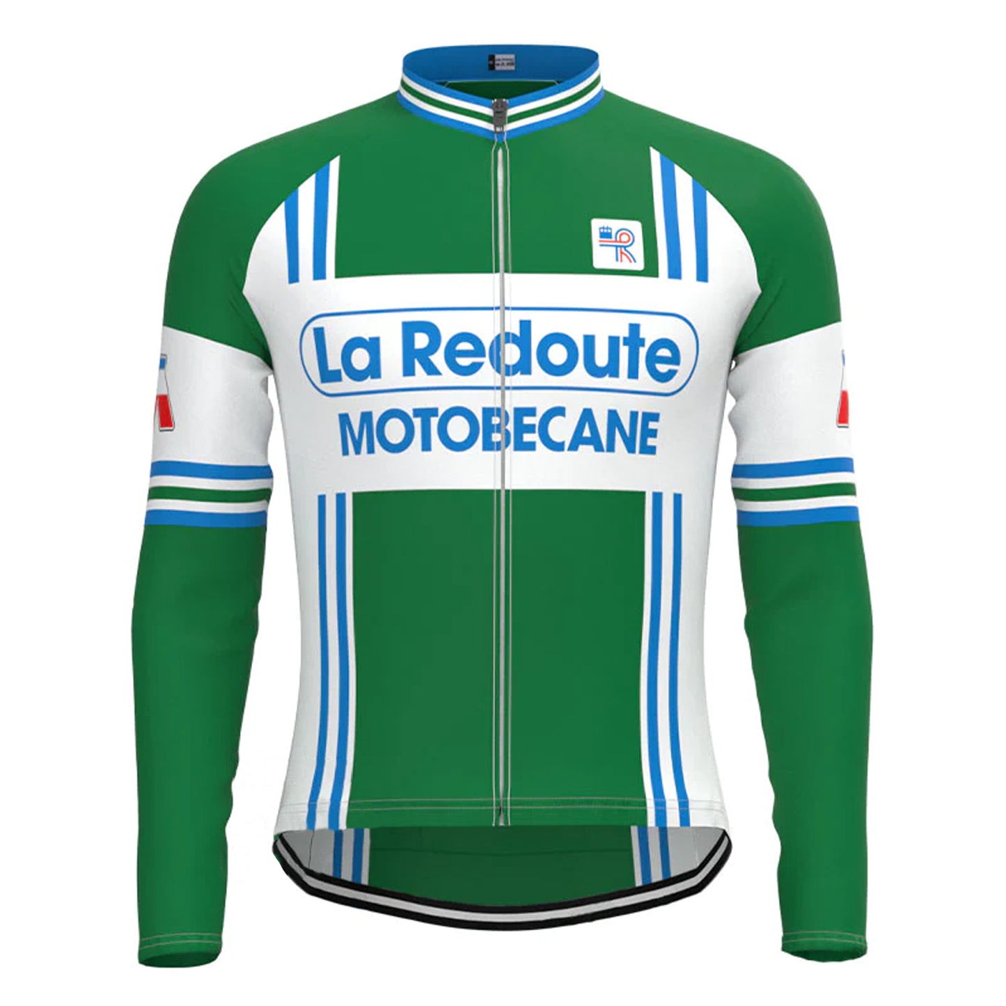 La Redoute Green Vintage Long Sleeve Cycling Jersey Top