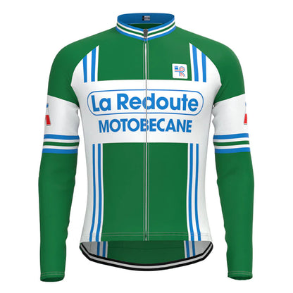 La Redoute Green Vintage Long Sleeve Cycling Jersey Top