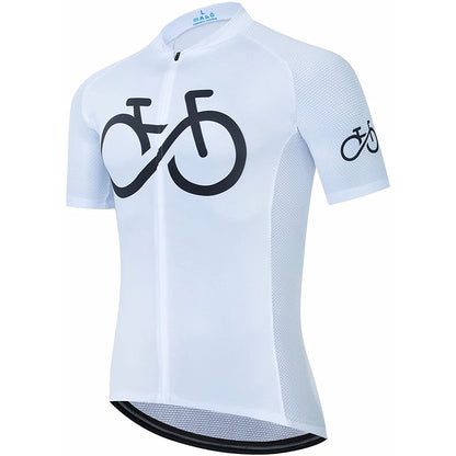 White Short Sleeve Cycling Jersey