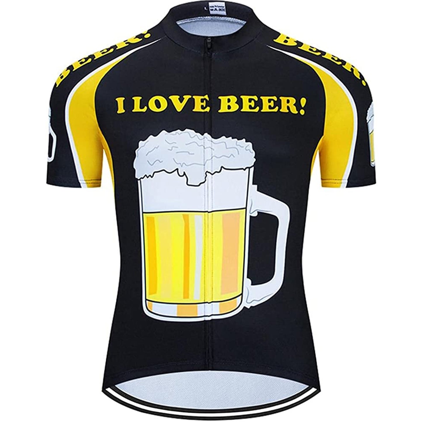 I Love Beer Men Funny MTB Short Sleeve Cycling Jersey Top