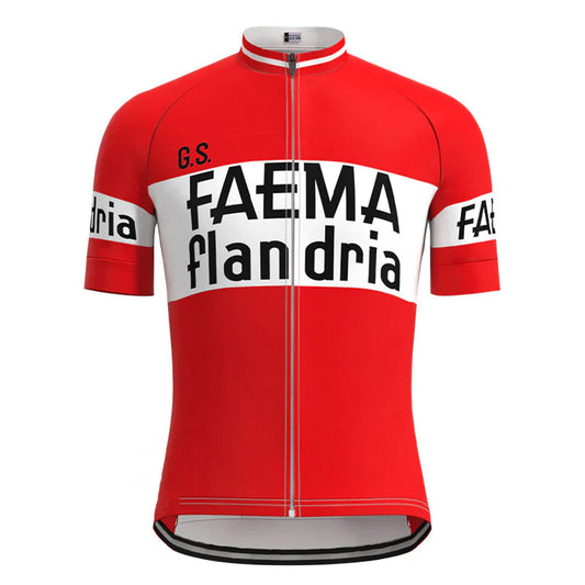 Faema Flandria Red Vintage Short Sleeve Cycling Jersey Top