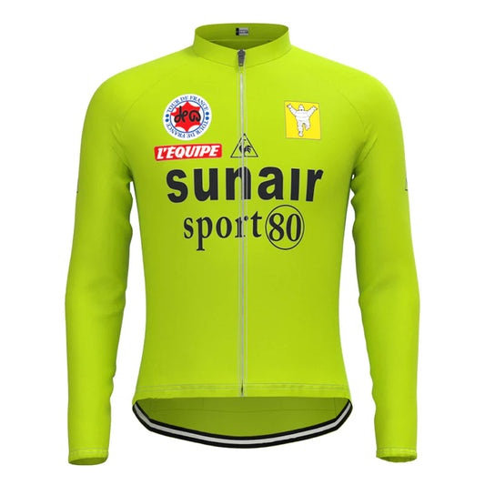 SUNAIR Sport 80 Green Vintage Long Sleeve Cycling Jersey Top