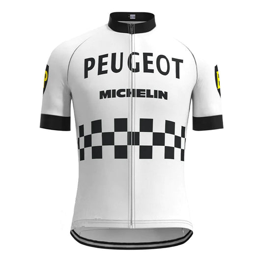 Peugeot White Vintage Short Sleeve Cycling Jersey Top