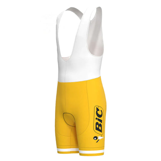 BIC Yellow Vintage Cycling Bib Shorts