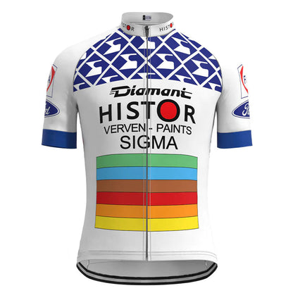 Histor Sigma White Vintage Short Sleeve Cycling Jersey Top