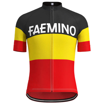 FAEMINO Vintage Short Sleeve Cycling Jersey Top