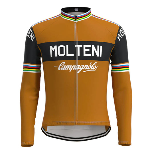 Molteni Black Vintage Long Sleeve Cycling Jersey Top