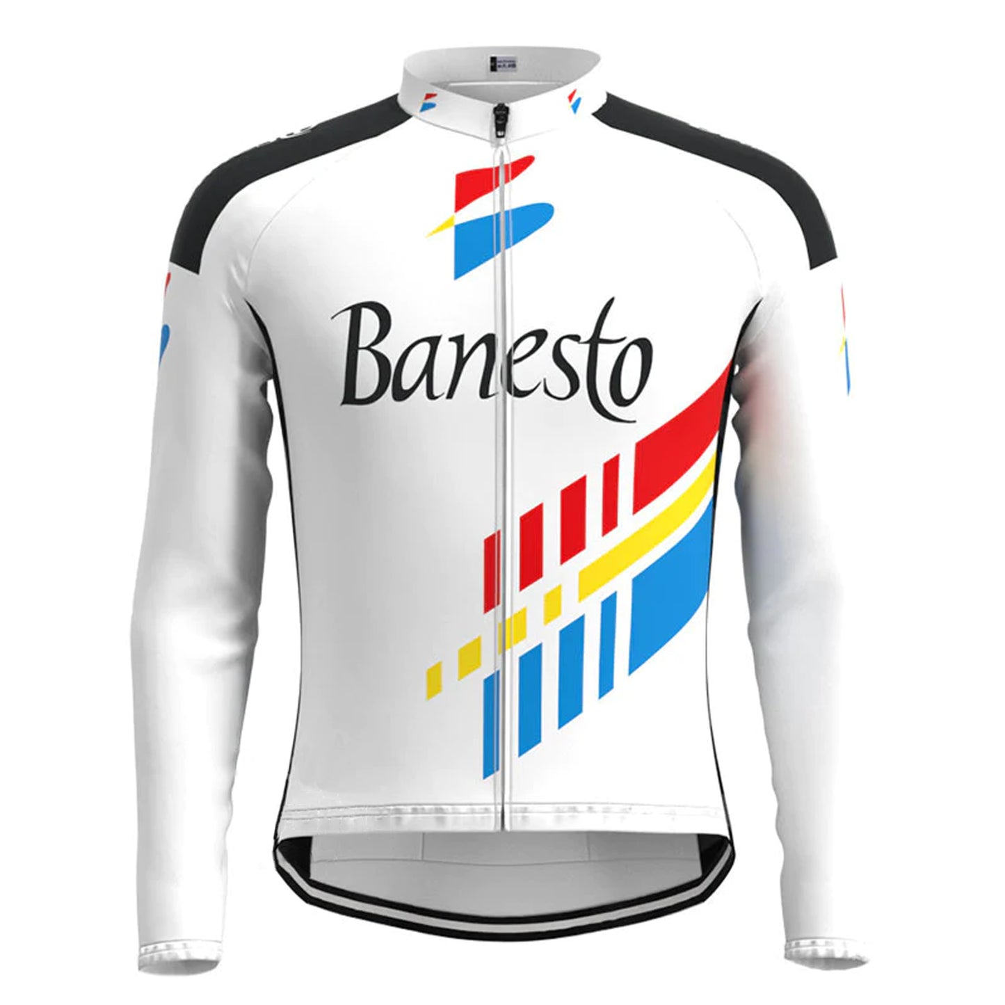 Banesto White Vintage Long Sleeve Cycling Jersey Top