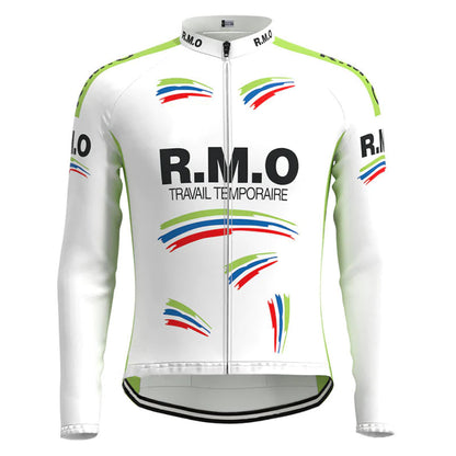 R.M.O White Vintage Long Sleeve Cycling Jersey Top