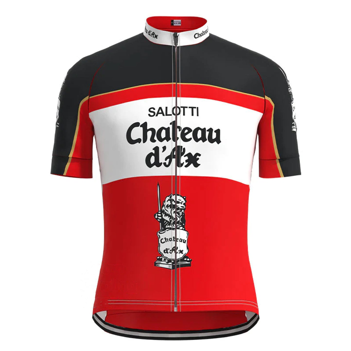 Chateau d'Ax Red Vintage Short Sleeve Cycling Jersey Top