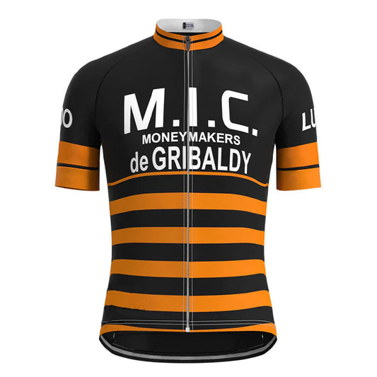 M.I.C Black Vintage Short Sleeve Cycling Jersey Top