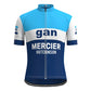 gan Blue Vintage Short Sleeve Cycling Jersey Matching Set