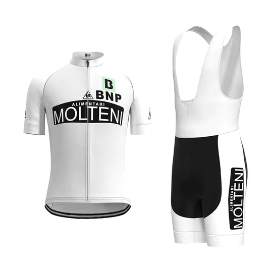 Molteni White Vintage Short Sleeve Cycling Jersey Matching Set
