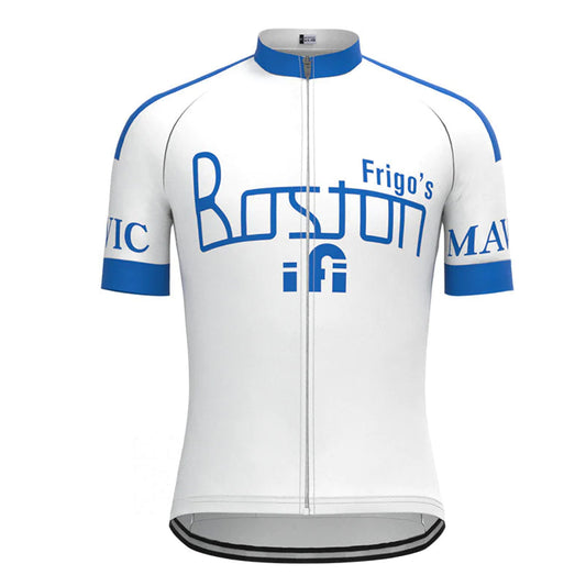 Boston–Mavic White Vintage Short Sleeve Cycling Jersey Top
