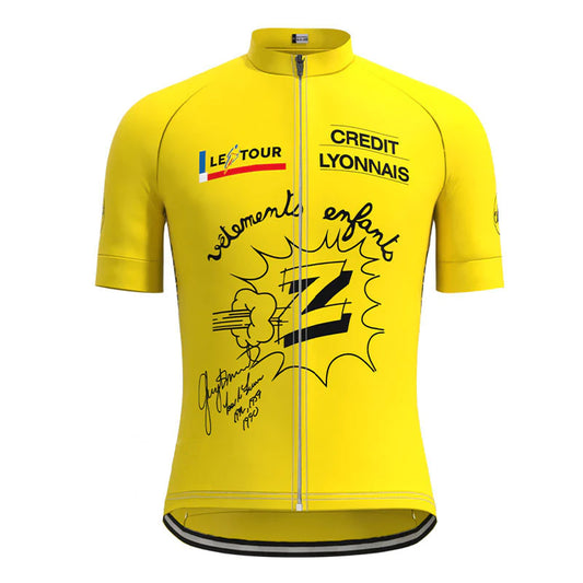 Z Vêtements Yellow Vintage Short Sleeve Cycling Jersey Top