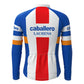 Caballero Blue White Red Vintage Long Sleeve Cycling Jersey Top