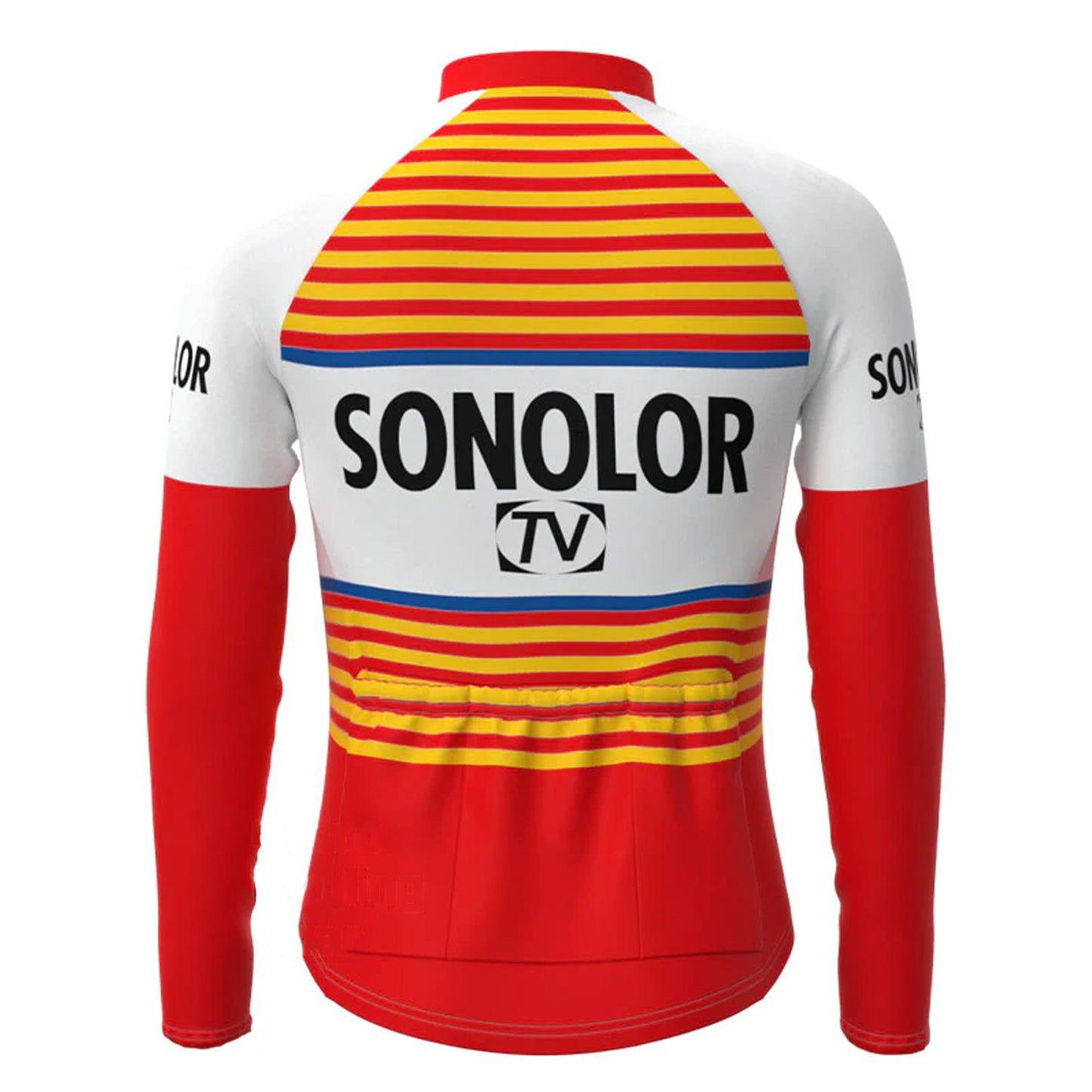 SONOLOR Red Vintage Long Sleeve Cycling Jersey Top