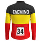 FAEMINO Vintage Long Sleeve Cycling Jersey Top