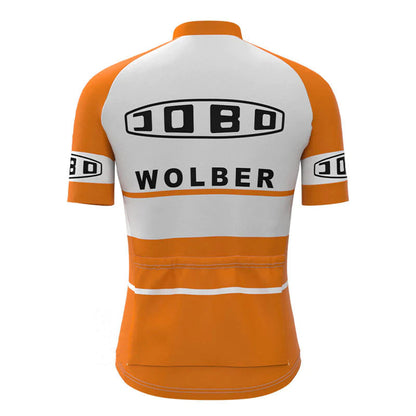 JOBO Orange Vintage Short Sleeve Cycling Jersey Top