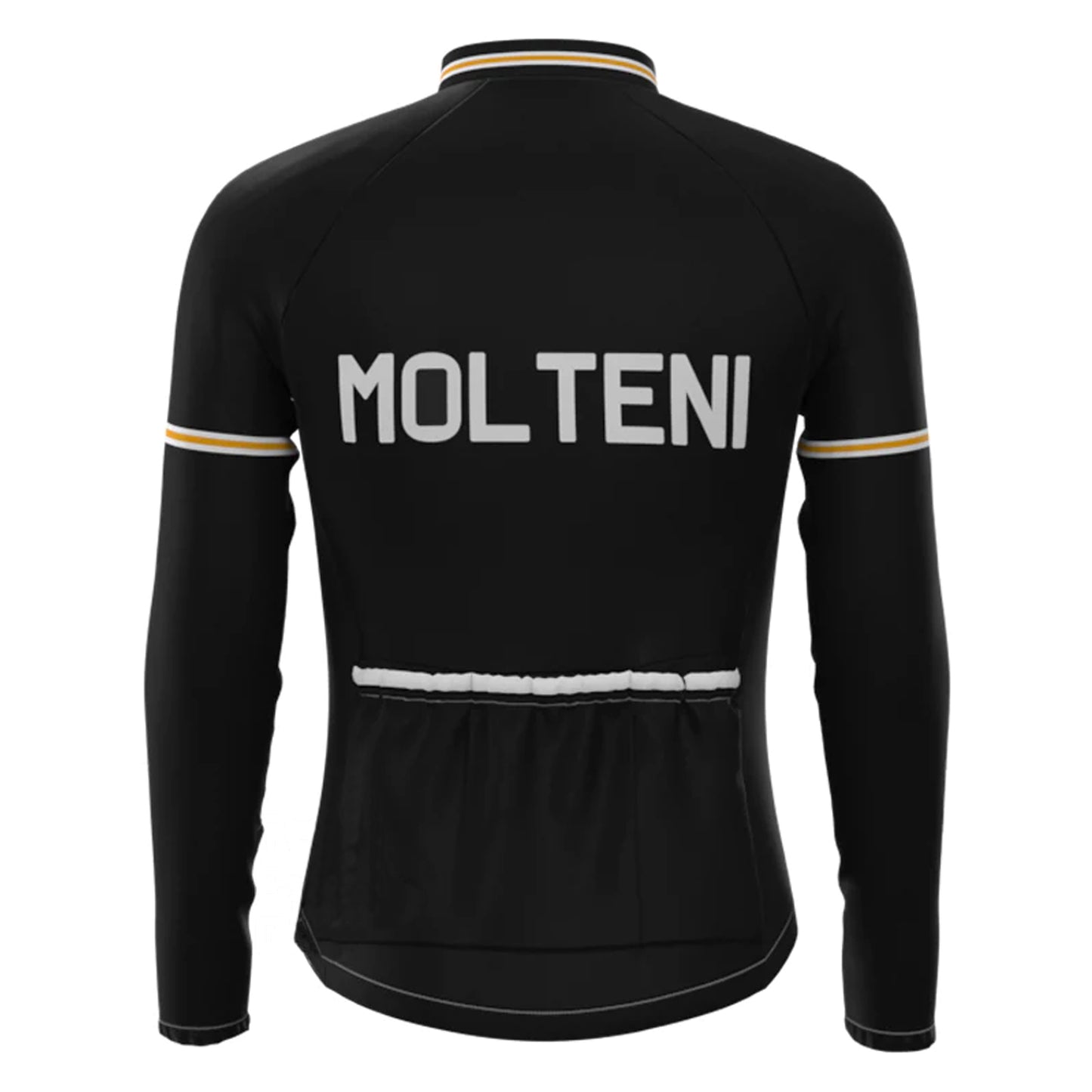 MOLTENI Black Vintage Long Sleeve Cycling Jersey Top