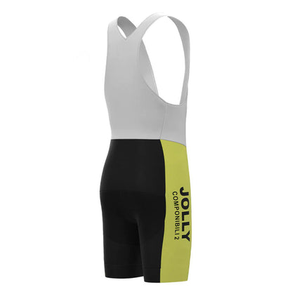 JOLLY Yellow Black Vintage Cycling Bib Shorts