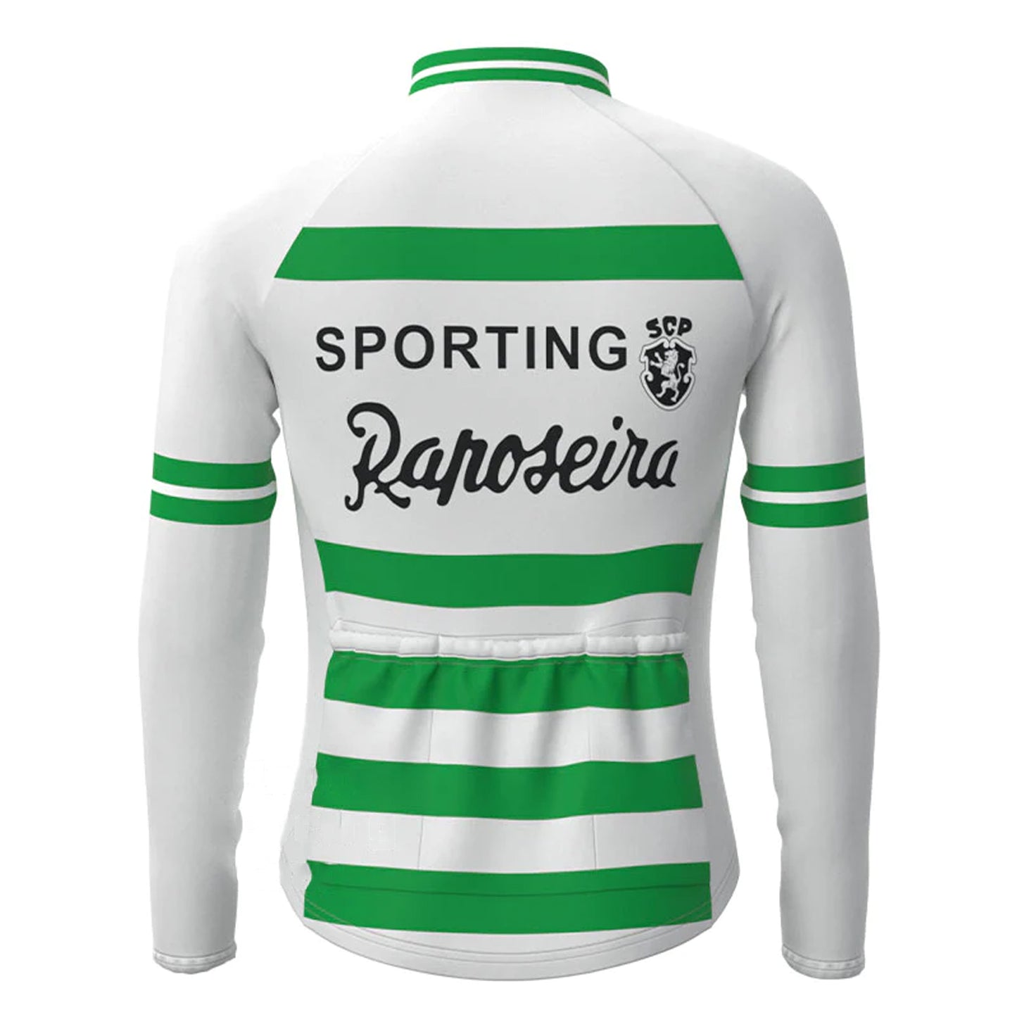 Sporting Green Stripe Vintage Long Sleeve Cycling Jersey Top