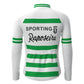Sporting Green Stripe Vintage Long Sleeve Cycling Jersey Top