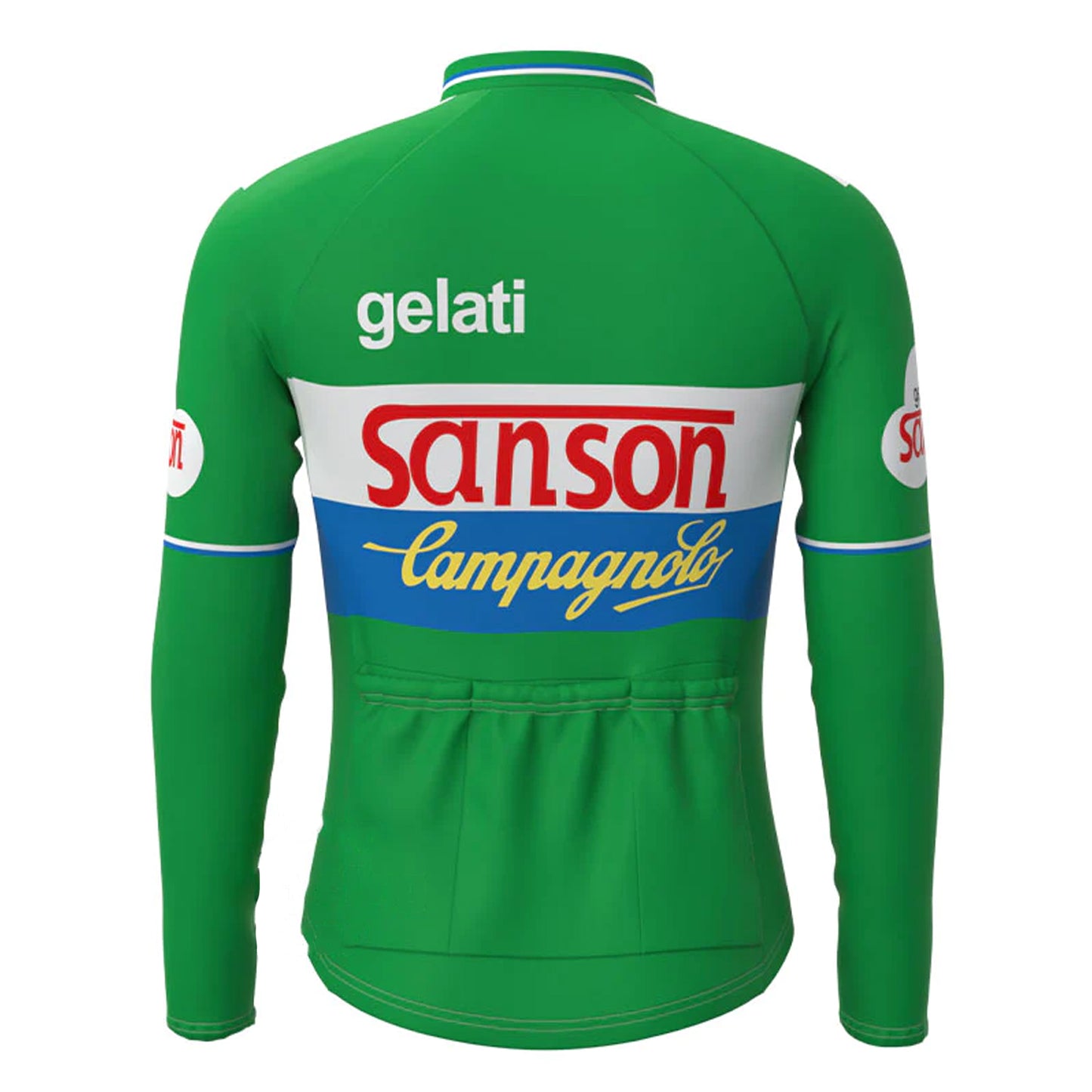 Gis Gelati Sanson Green Vintage Long Sleeve Cycling Jersey Top