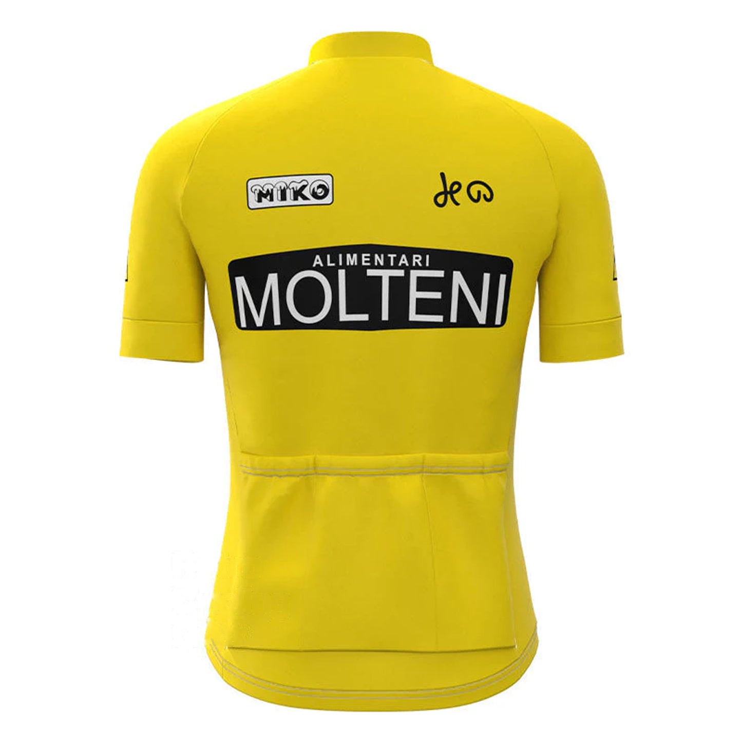 Molteni Yellow Vintage Short Sleeve Cycling Jersey Top