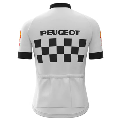 PEUGEOT White Vintage Short Sleeve Cycling Jersey Top