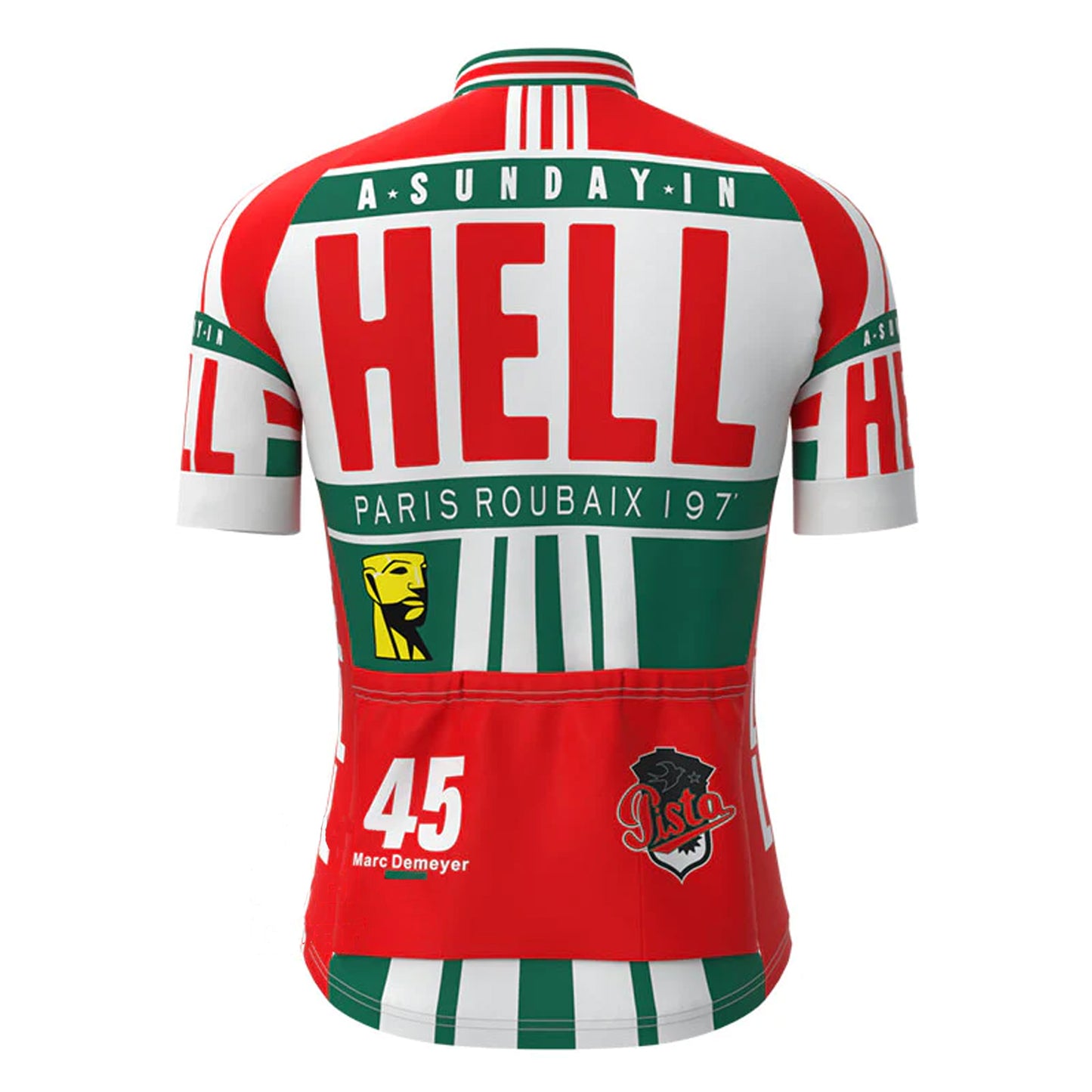 A Sunday in Hell Red Vintage Short Sleeve Cycling Jersey Top