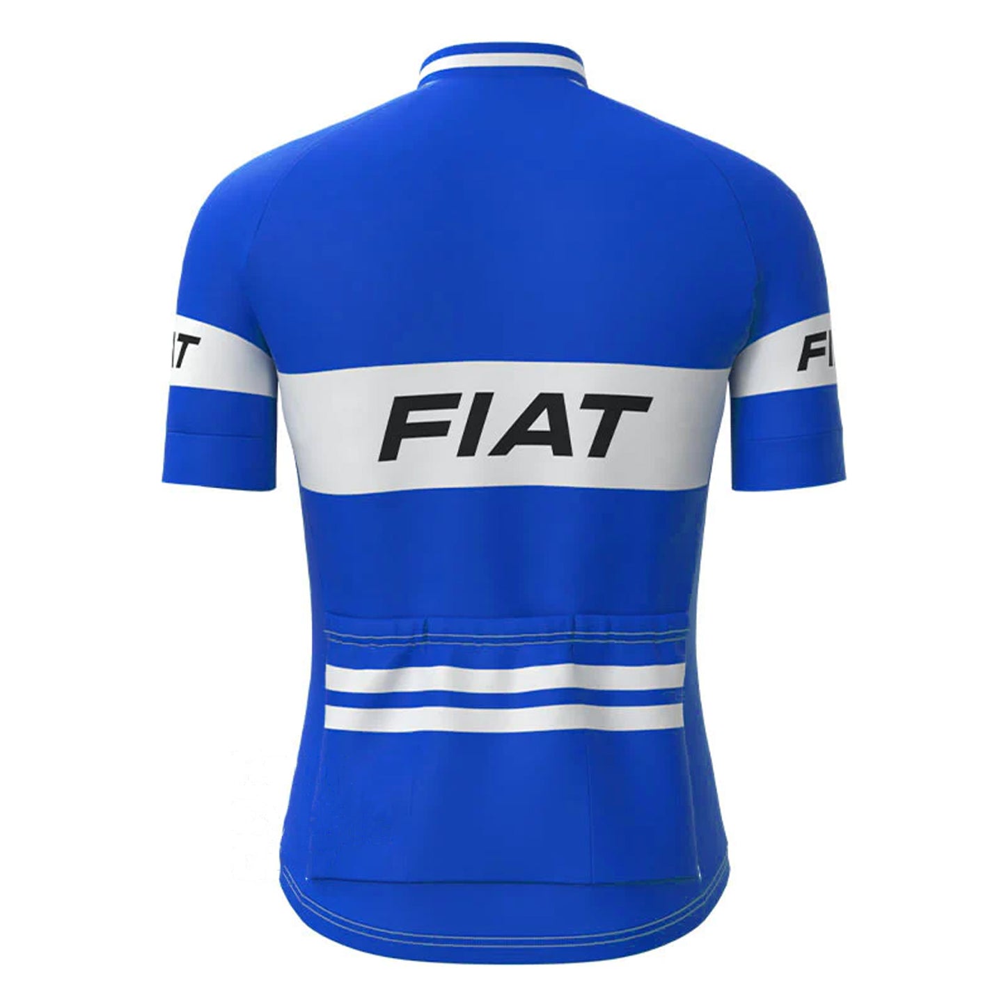 FIAT Blue Short Sleeve Vintage Cycling Jersey Top