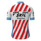 Skil-Sem Red Stripe Vintage Short Sleeve Cycling Jersey Top