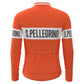 San PELLEGRINO Orange Vintage Long Sleeve Cycling Jersey Top