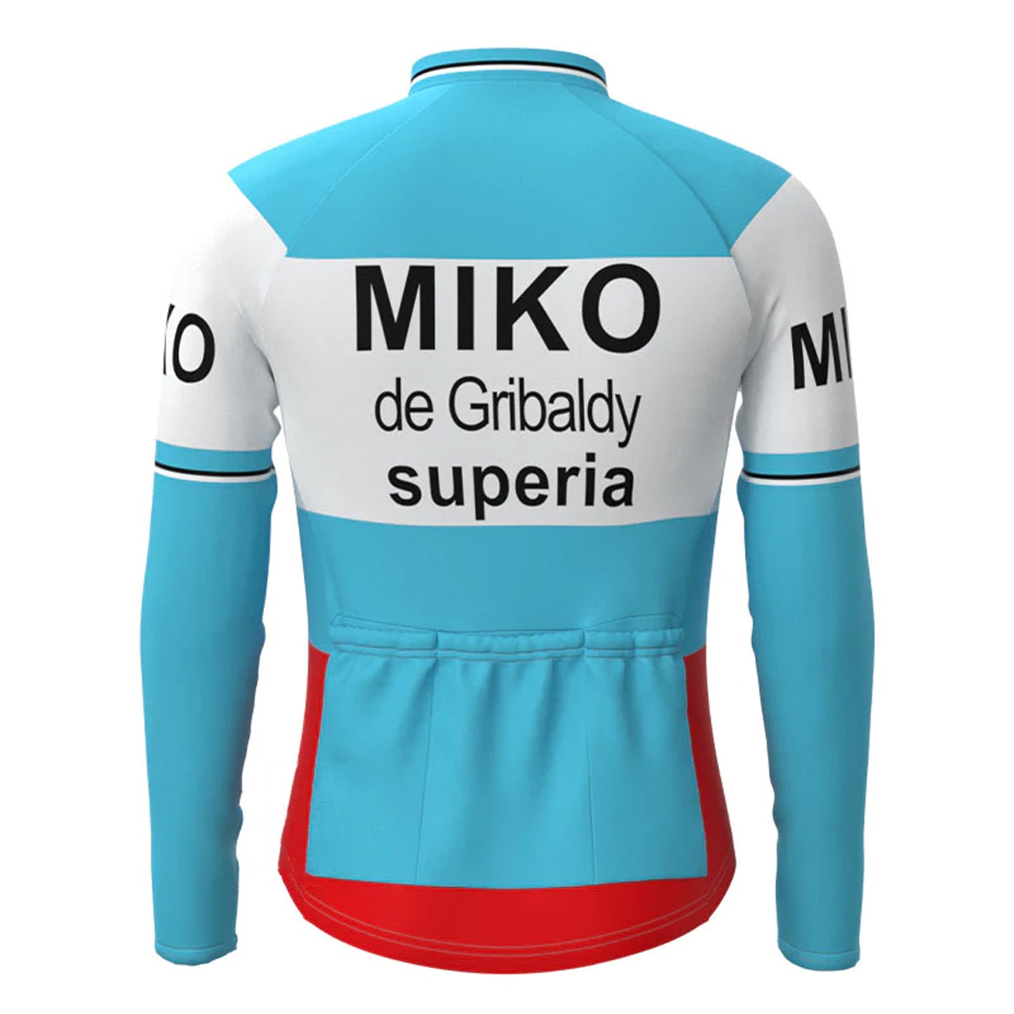 Miko–de Gribaldy Blue White Red Vintage Long Sleeve Cycling Jersey Top