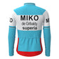 Miko–de Gribaldy Blue White Red Vintage Long Sleeve Cycling Jersey Top