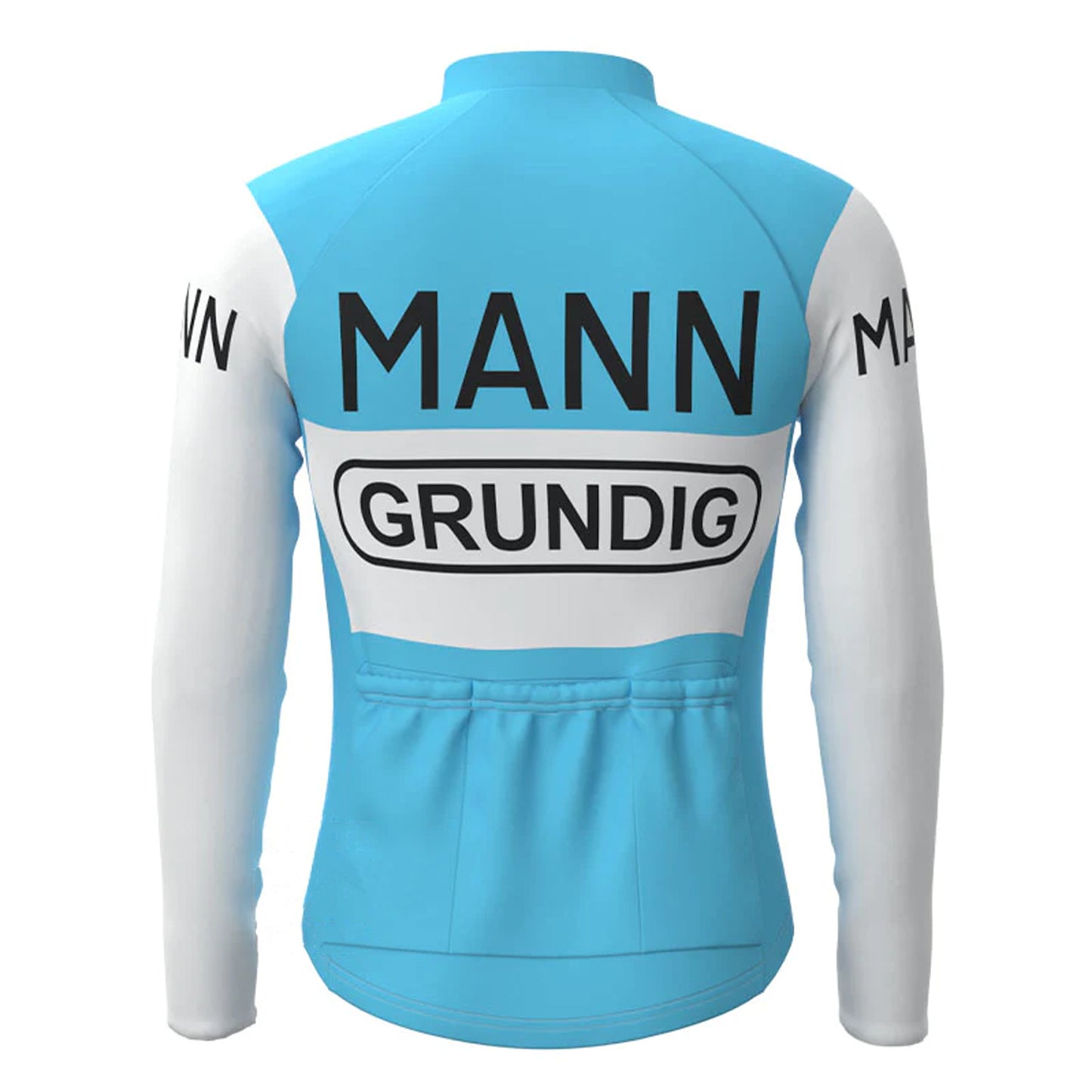 Dr. Mann Blue Vintage Long Sleeve Cycling Jersey Top