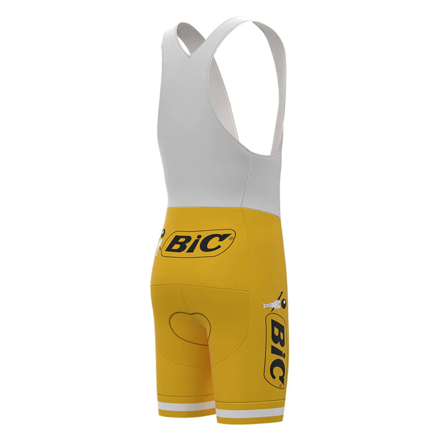 BIC Yellow Vintage Cycling Bib Shorts
