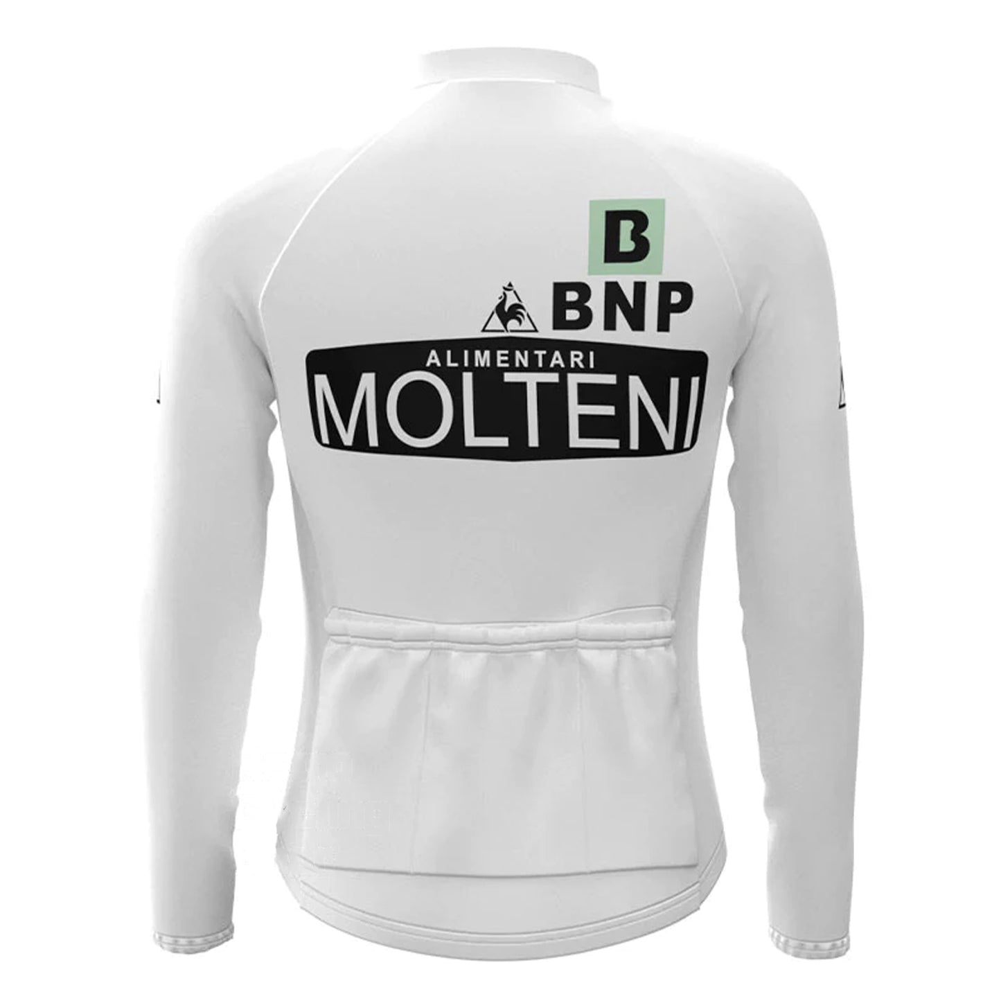 Molteni White Vintage Long Sleeve Cycling Jersey Top