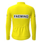 FAEMINO Yellow Vintage Long Sleeve Cycling Jersey Top