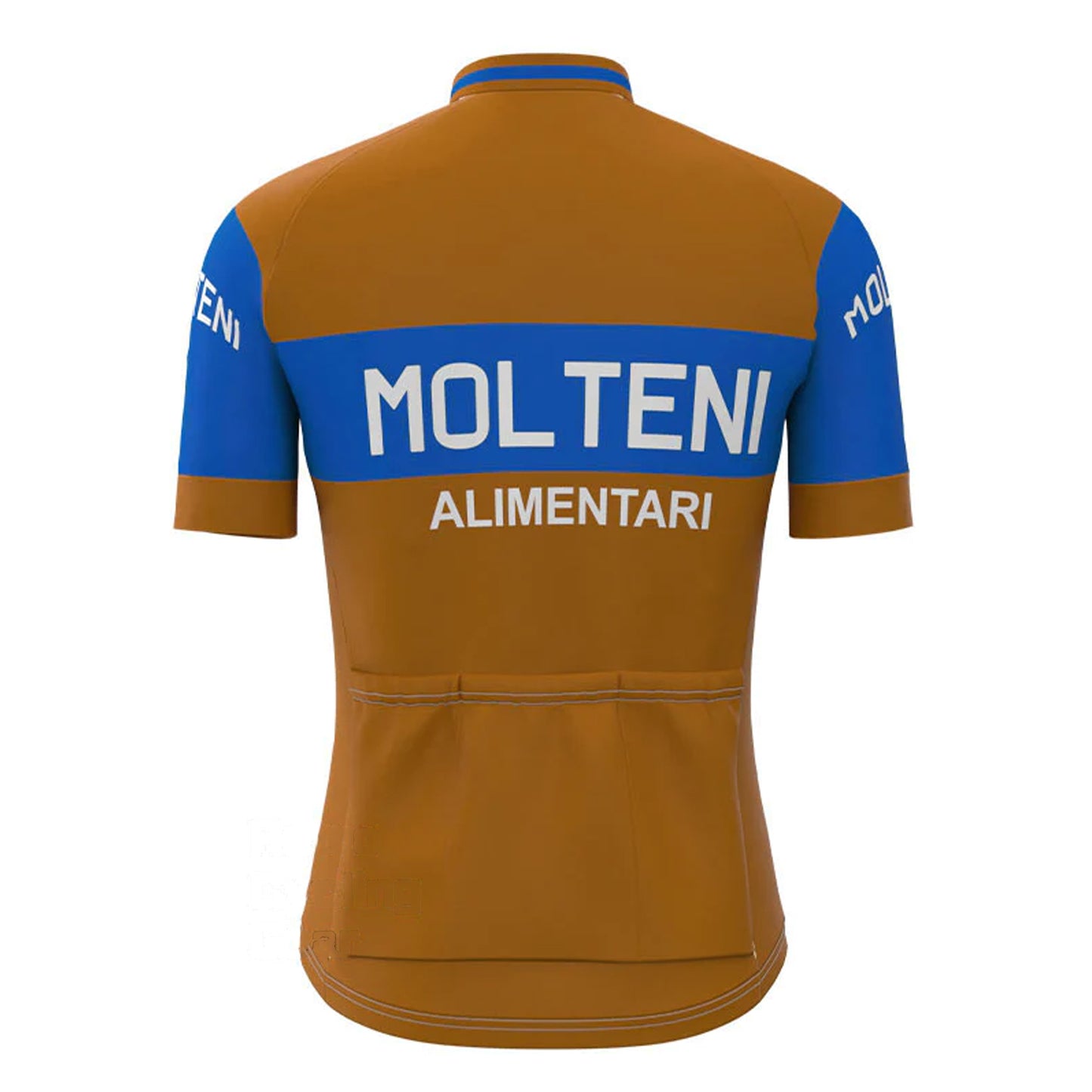 Molteni Brown Blue Vintage Short Sleeve Cycling Jersey Top