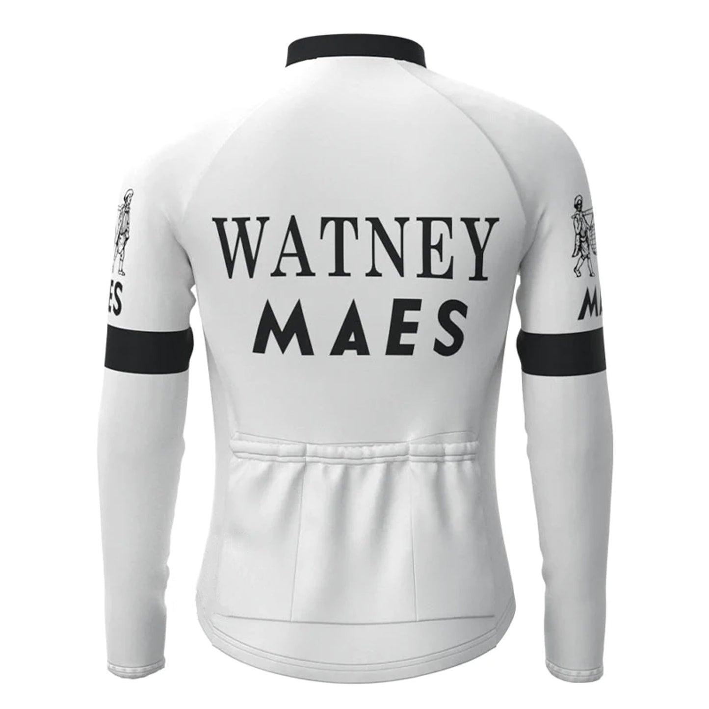 Watney Maes White Vintage Long Sleeve Cycling Jersey Top