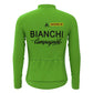 Bianchi Green Long Sleeve Vintage Cycling Jersey Top