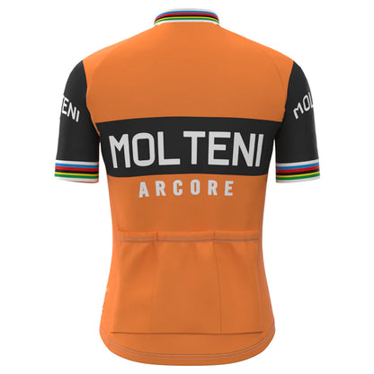 Molteni Orange Vintage Short Sleeve Cycling Jersey Top