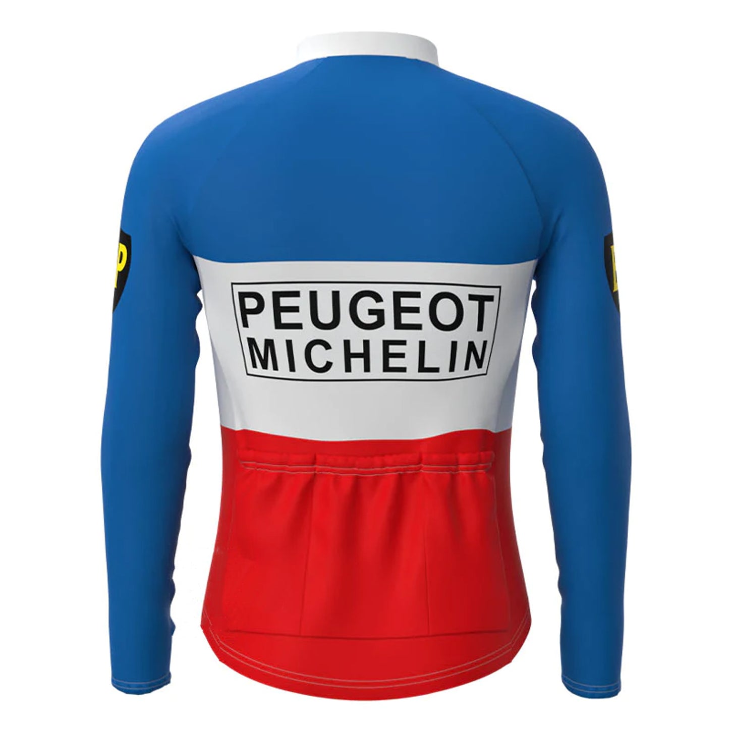 Peugeot Blue Red Vintage Long Sleeve Cycling Jersey Top