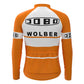 JOBO Orange Long Sleeve Vintage Cycling Jersey Top